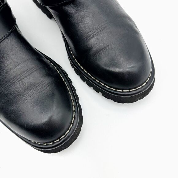 CHANEL Black CC Logo Quilted Moto Boots Size 38 Leather - Picture 4 of 13